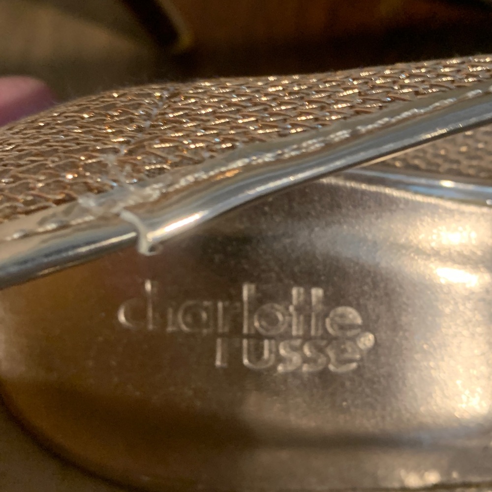 Charlotte Russe Rose Gold shimmery High heels sz 9 - Picture 9 of 9